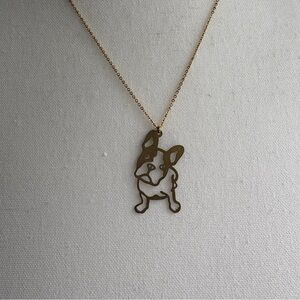 Gold French Bulldog Pendant Necklace